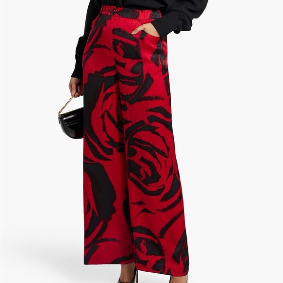 DIANE VON FURSTENBERG Adelaide printed satin-jacquard wide-leg pants - Picture 2 of 7